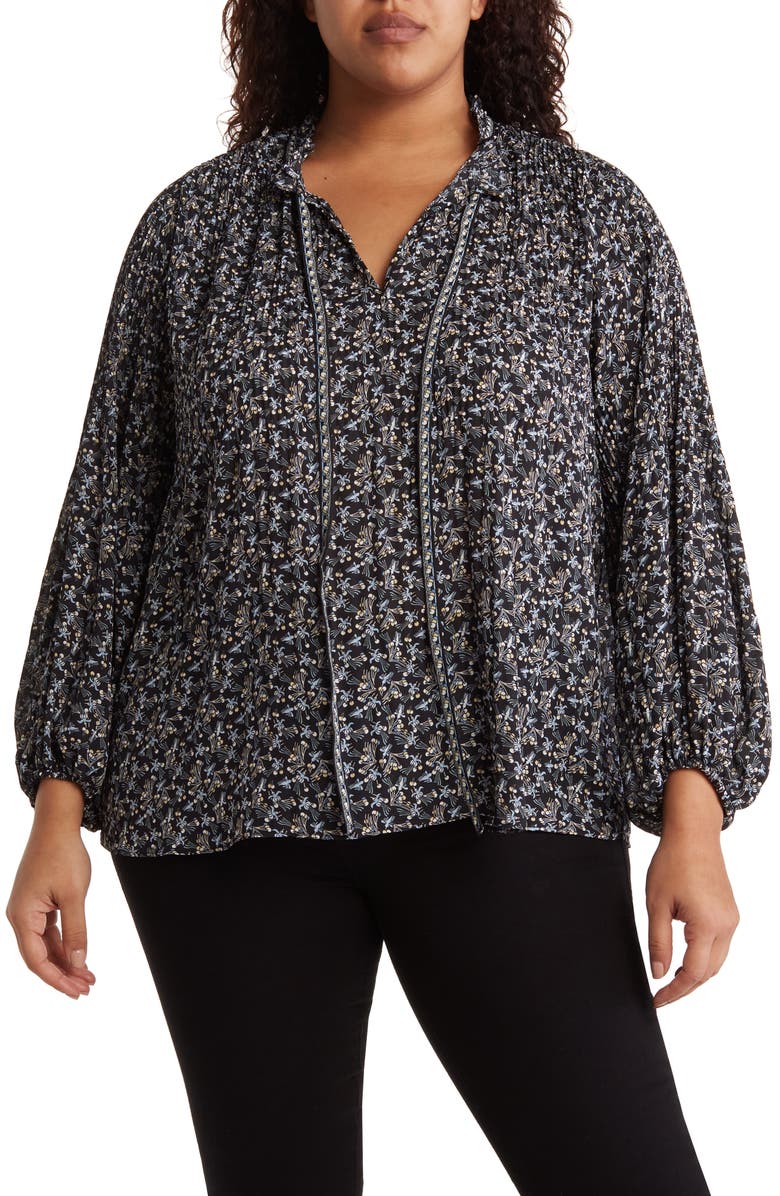 MAX STUDIO 3/4 Sleeve Printed Blouse, Main, color,
