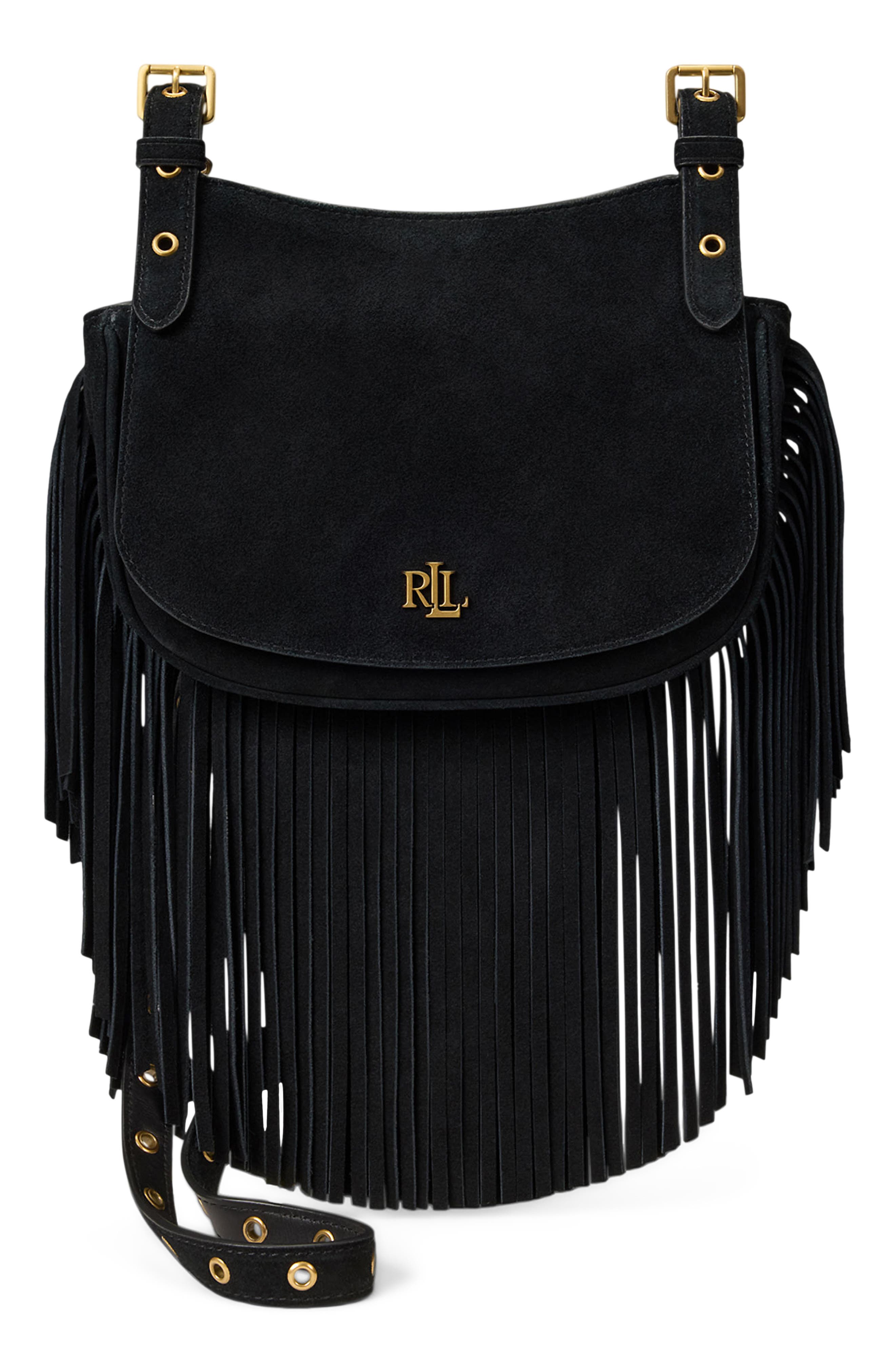 Fringe Marcy Crossbody Bag, Main, color, BLACK