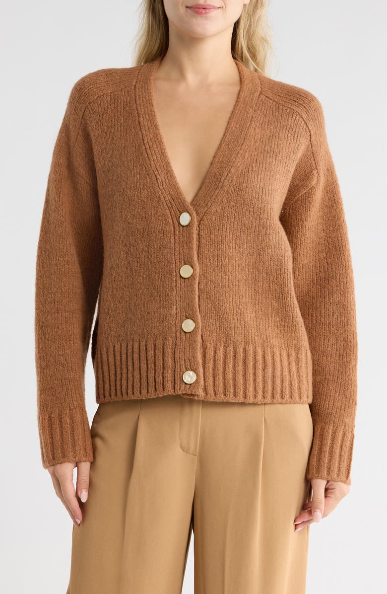 Derek Lam 10 Crosby Lailas Oversize Cardigan, Main, color, Mocha Mousse