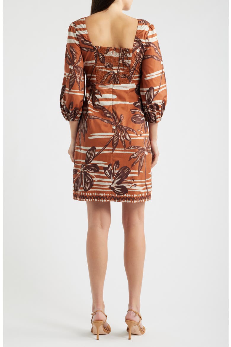 Knotted Tie Minidress, Alternate, color, BROWN MULTI