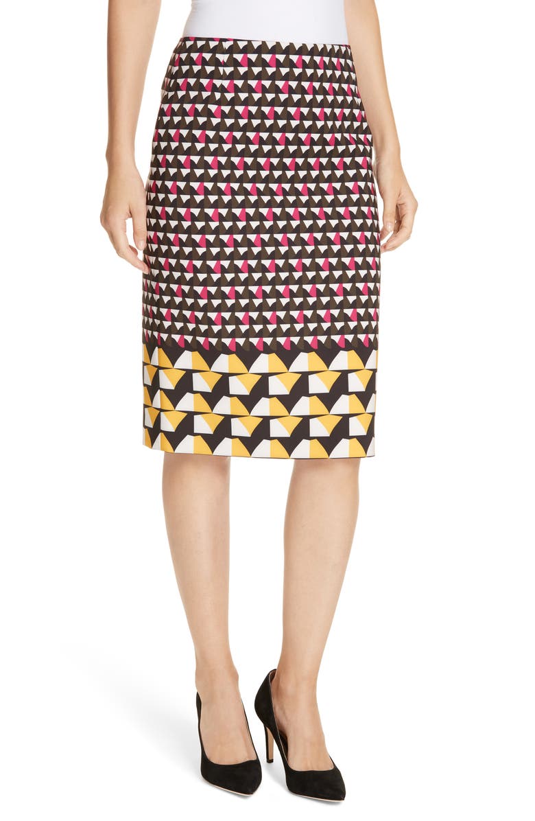BOSS Vareika Anthracite Mélange Pencil Skirt, Main, color,