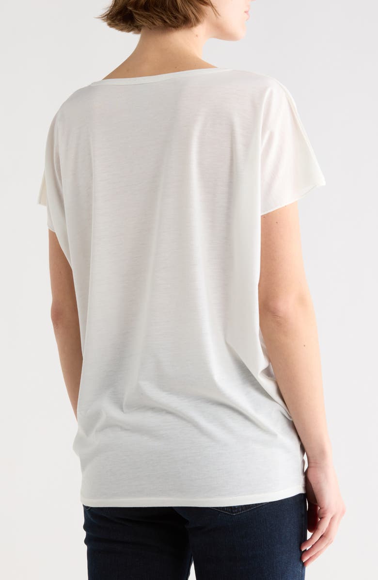 GO COUTURE Woman Rose Cap Sleeve Graphic T-Shirt, Alternate, color, White Print/ Woman