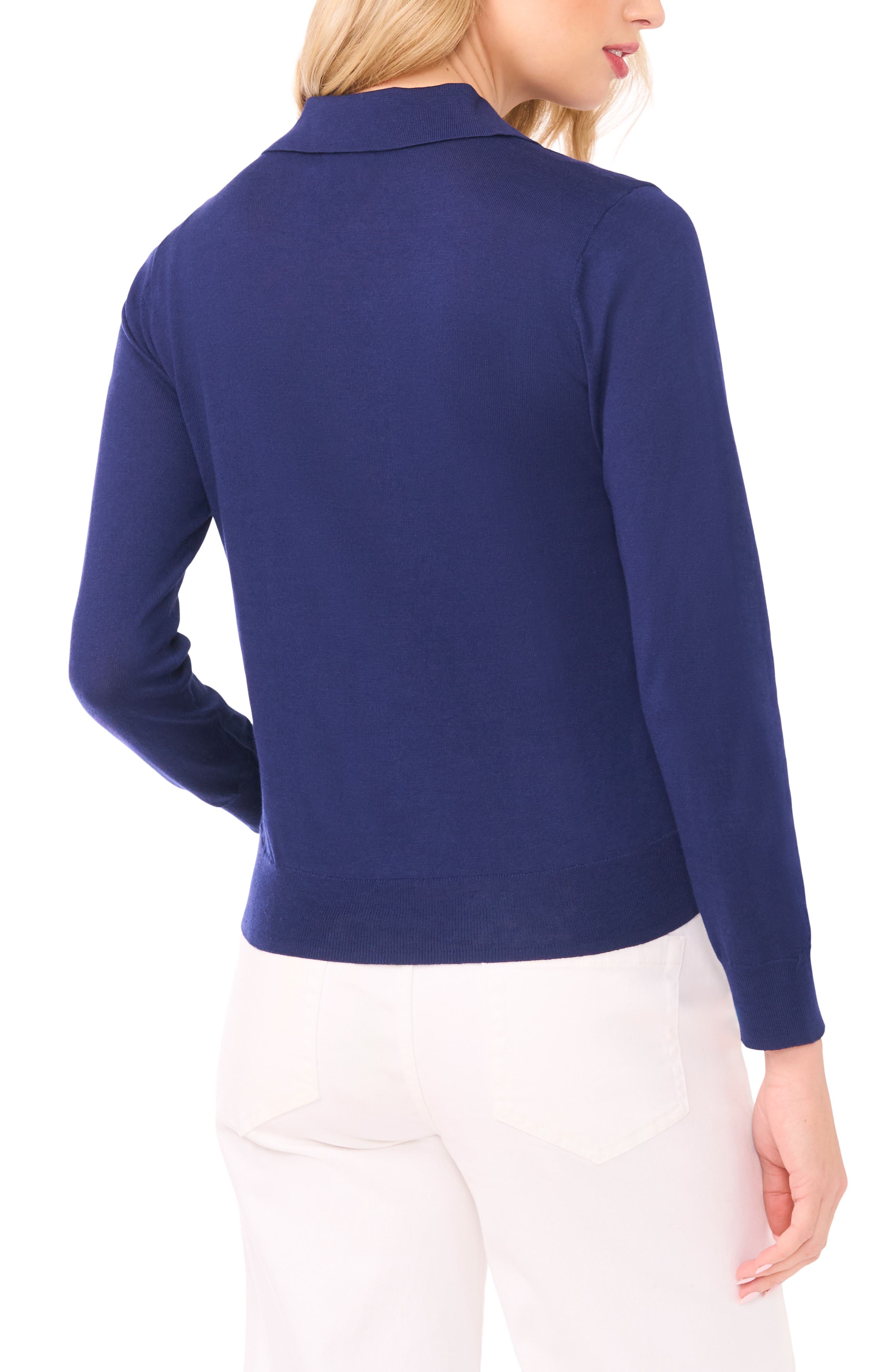 Collared Cotton Blend Cardigan - image 4