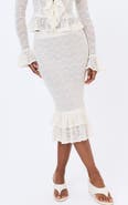 Miss Circle Urvi Crochet Ruffle Midi Skirt
