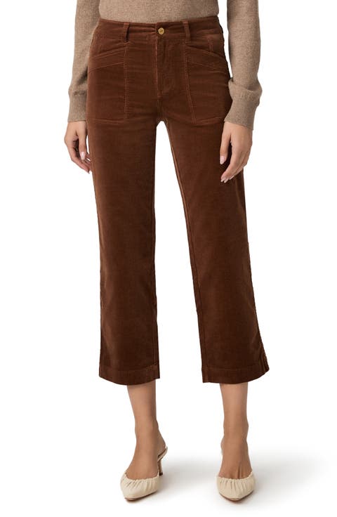 Quincy Mid Rise Ankle Straight Leg Corduroy Pants