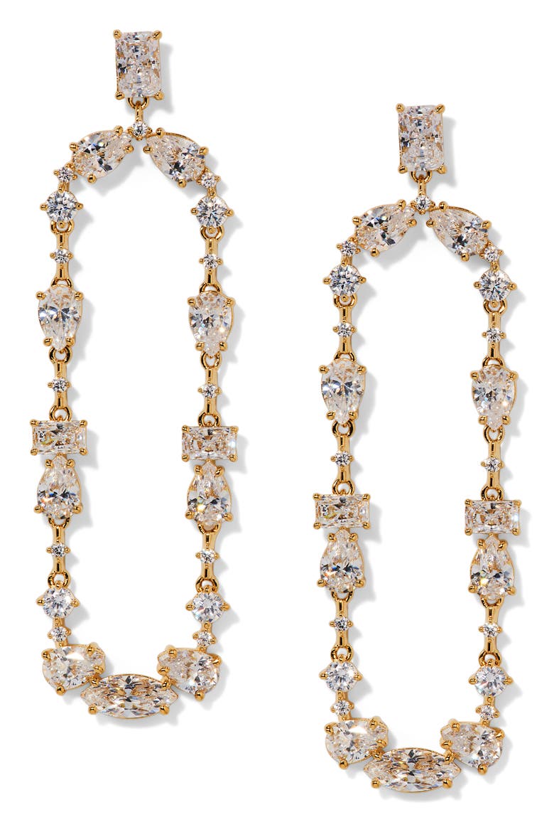 Everleigh Frontal Hoop Earrings, Main, color, GOLD