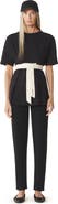 Lanvin Belted T-Shirt In Cotton And Silk
