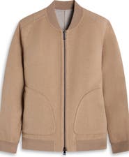 Bugatchi Brushed Wool Blend Bomber Jacket