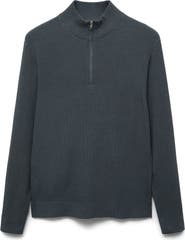 MANGO Rib Quarter Zip Sweater