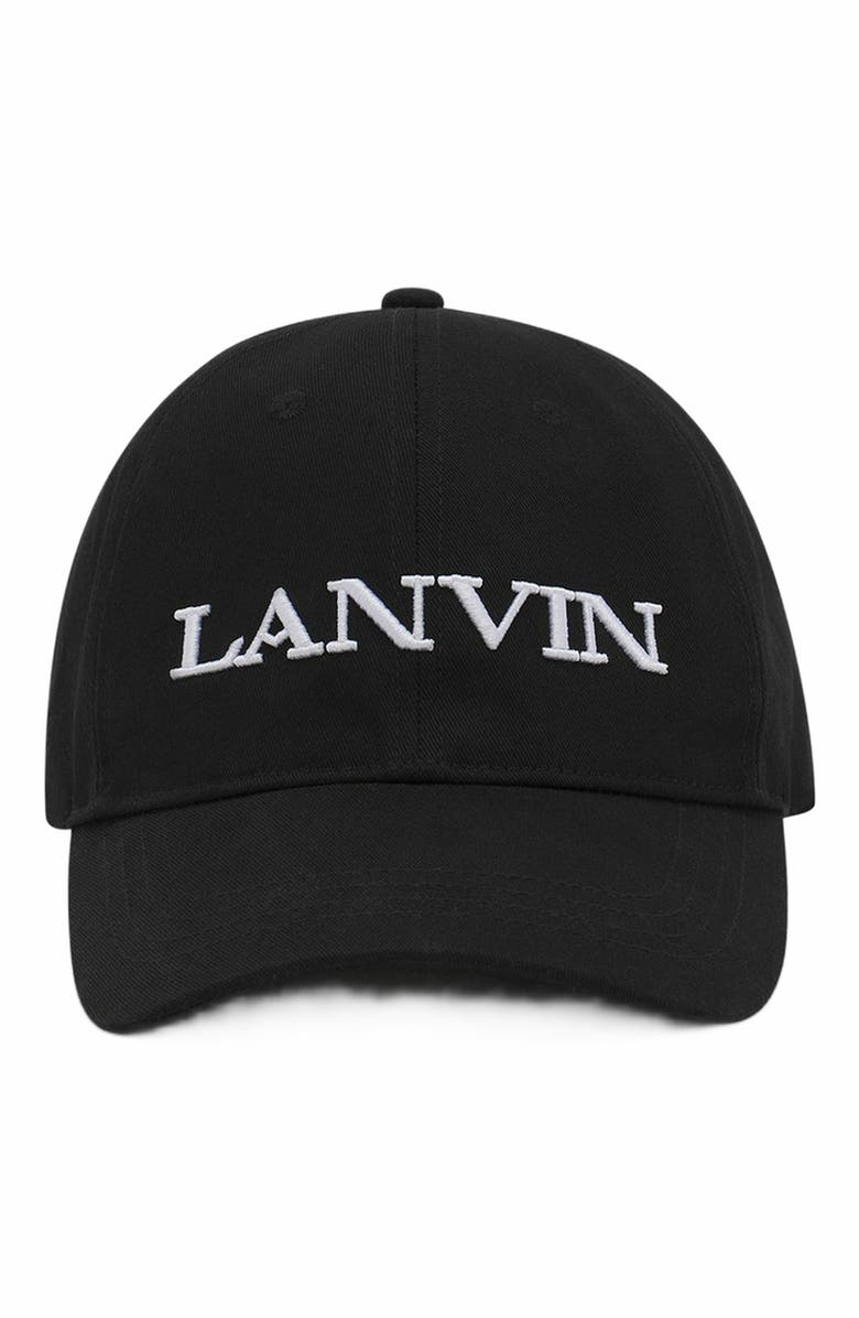 Lanvin Cotton Cap, Main, color, Black