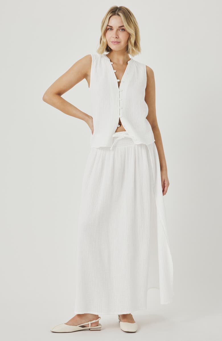 Splendid Ava Cotton Gauze Button-Up Tank, Alternate, color, White