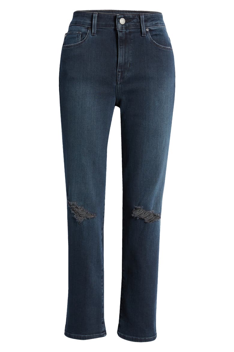 Cher High Waist Ankle Slim Straight Leg Jeans, Alternate, color, ECLIPSE