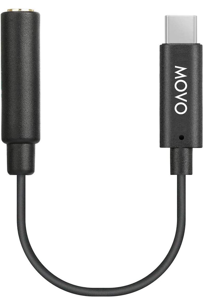 UCMA-1 Female 3.5mm TRS Microphone Adapter Cable to USB Type-C Connector Dongle, Main, color, Black