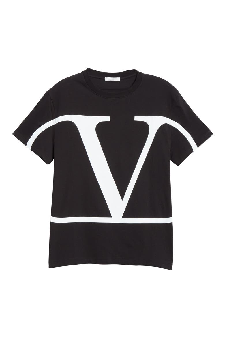 V-Logo T-Shirt, Alternate, color, BLACK/ WHITE