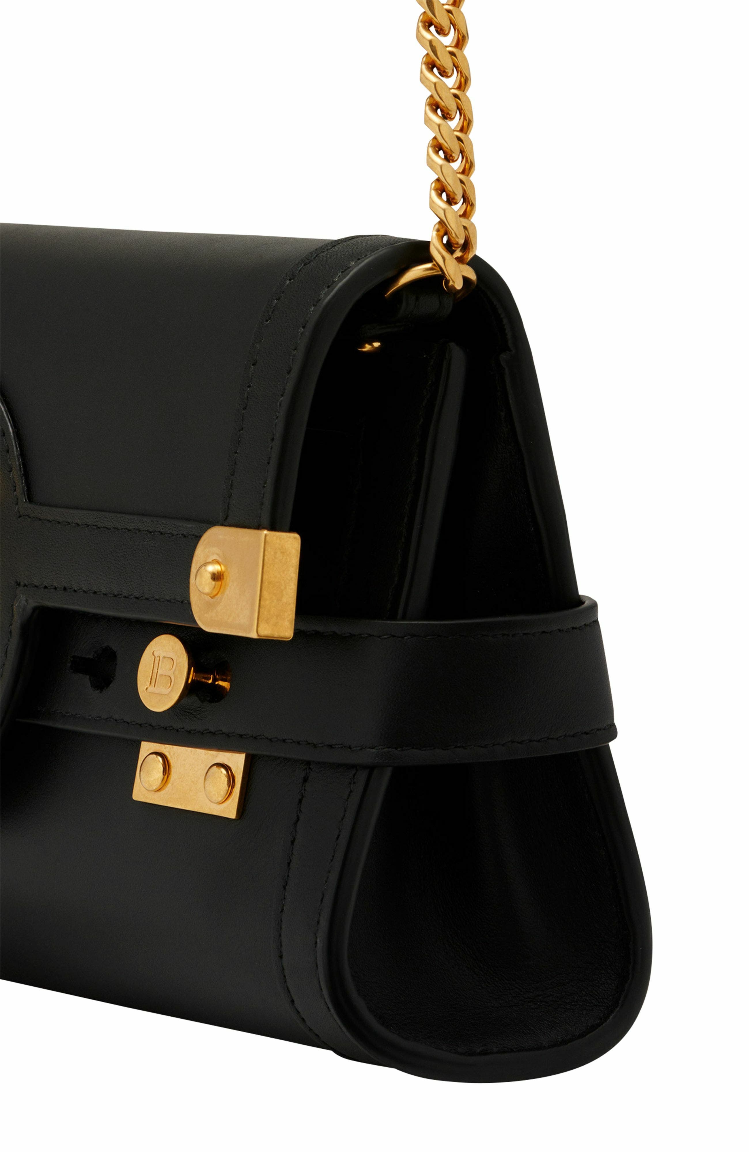 Balmain B-Buzz Pouch 23 In Calfskin, Alternate, color, 