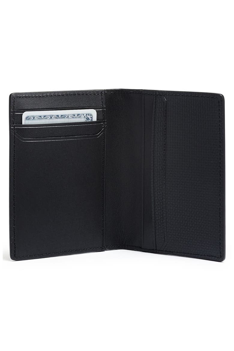 Monaco Folding Leather Card Case, Alternate, color, BLACK