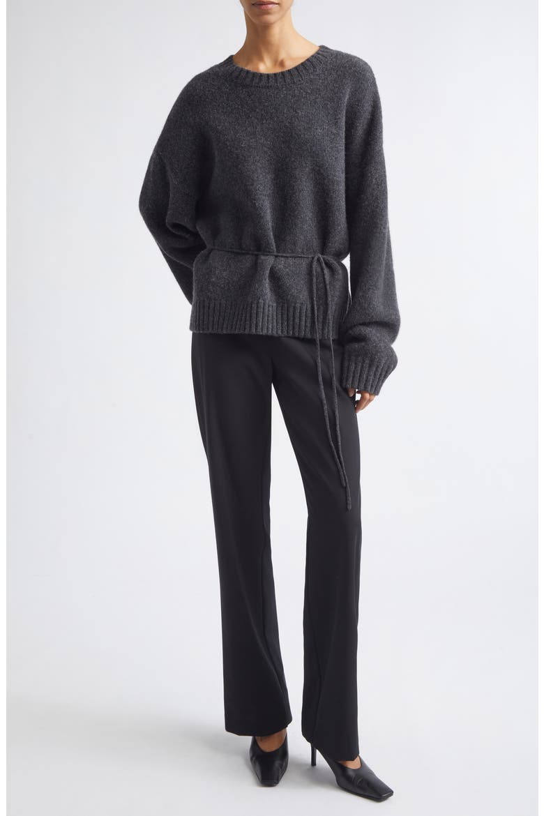 Wool Crewneck Sweater, Alternate, color, DARK CHARCOAL MELANGE