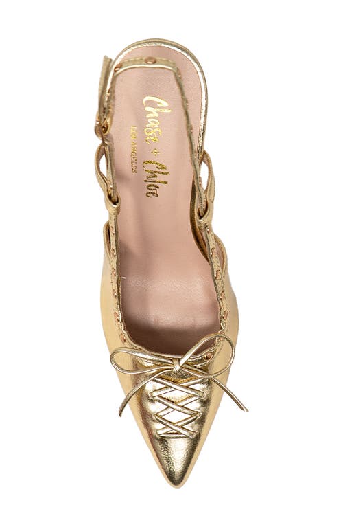 Chase & Chloe Chase And Chloe Amalia Stud Slingback Pointed Toe Pump