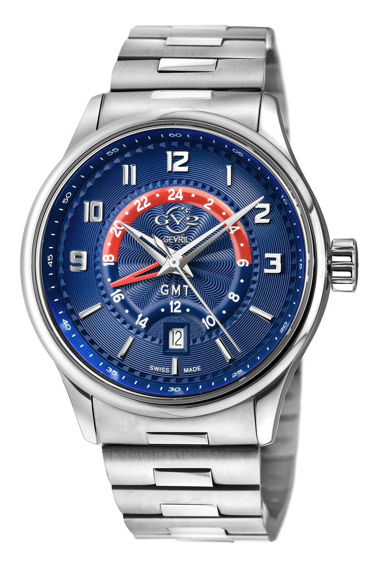Men's Giromondo Blue Dial Bracelet Watch, 40mm, Main, color, STAINLESS STEEL