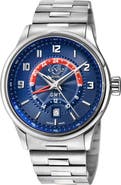 GEVRIL Men's Giromondo Blue Dial Bracelet Watch, 40mm
