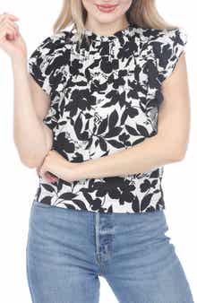 RAIN AND ROSE Floral Ruffle Top