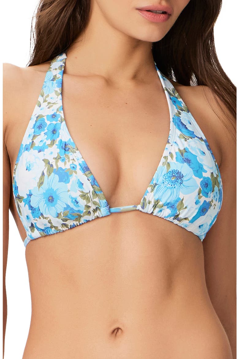 Daphne Halter Bikini Top, Main, color, FRENCH BLUE MULTI