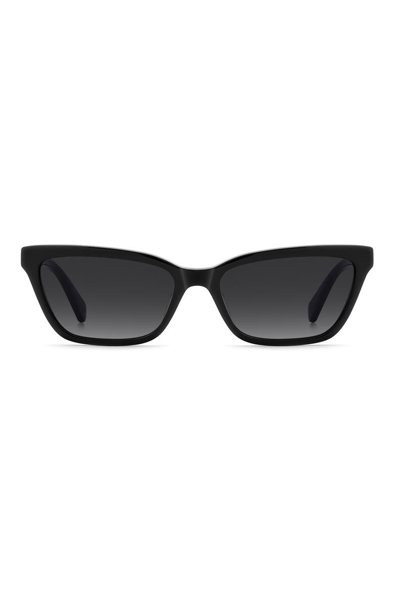 aisha 55mm gradient ectangular sunglasses, Main, color, BLACK/ DARK GREY SF