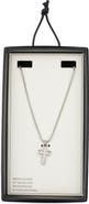 NORDSTROM RACK Men's Waterproof Small Cross CZ Pendant Necklace