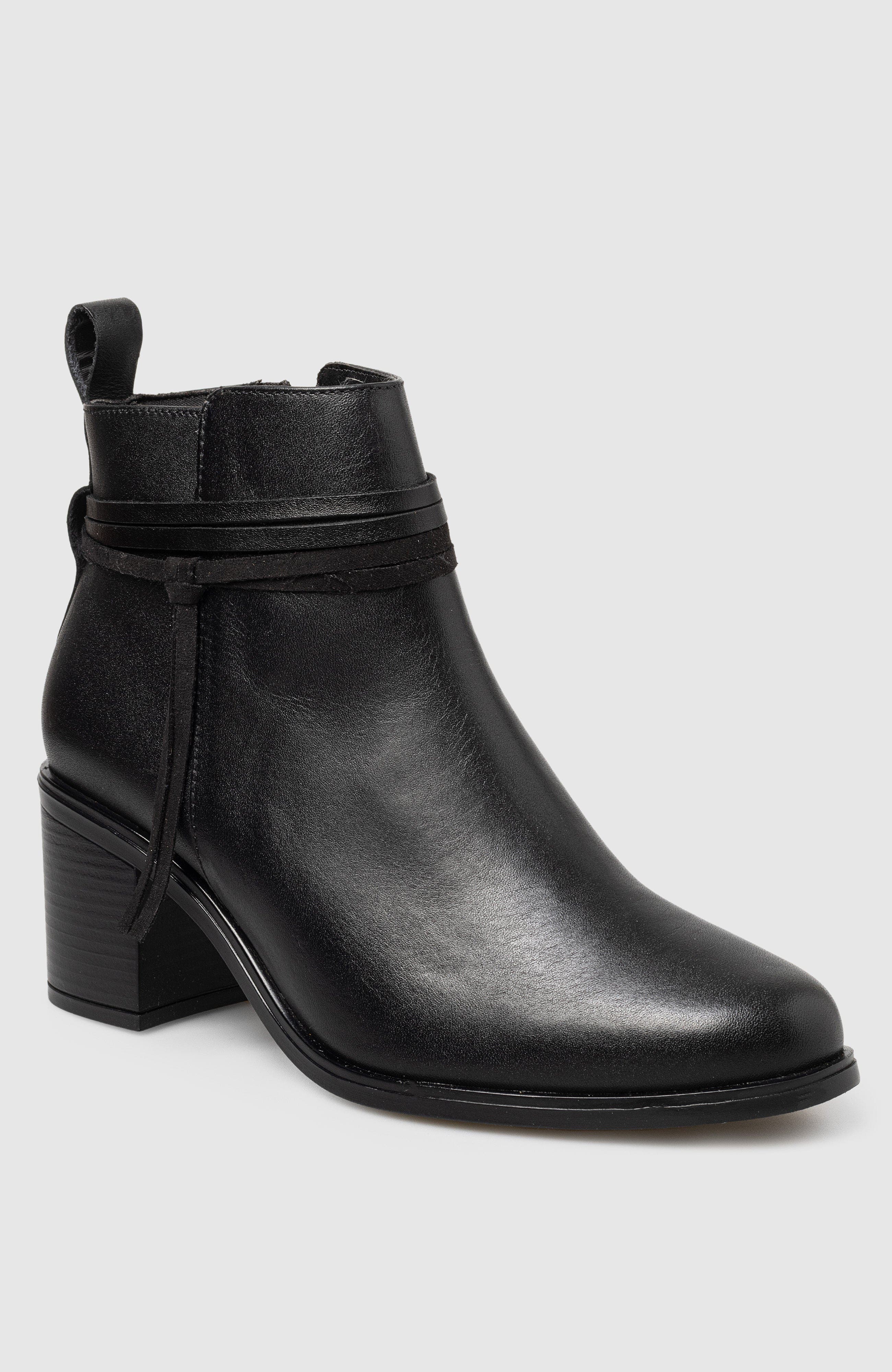 Manela Alex Block Heel Side Up Bootie, Main, color, Black