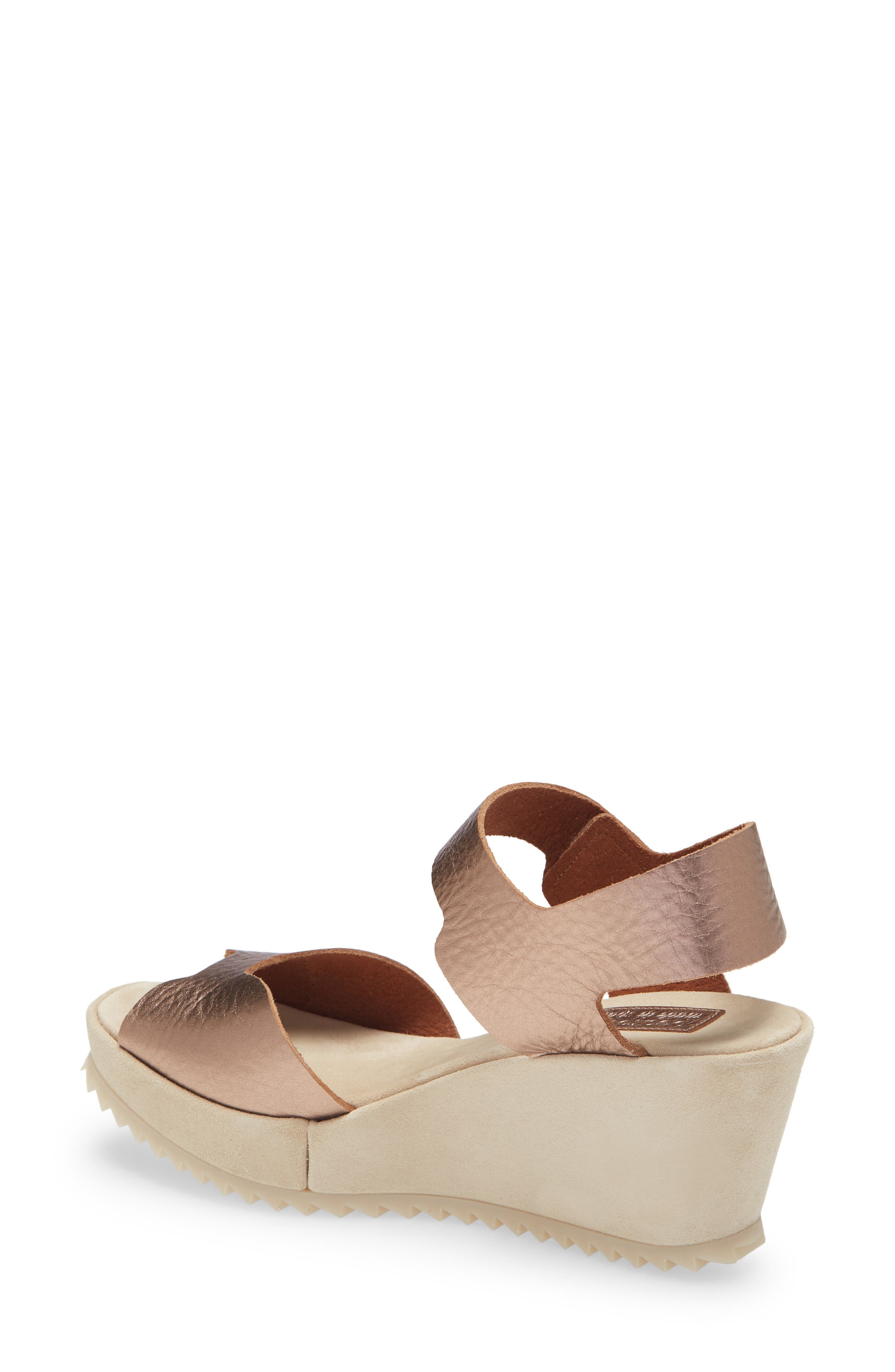 Fama Platform Wedge Sandal, Alternate, color, MACARON CERVO LAME