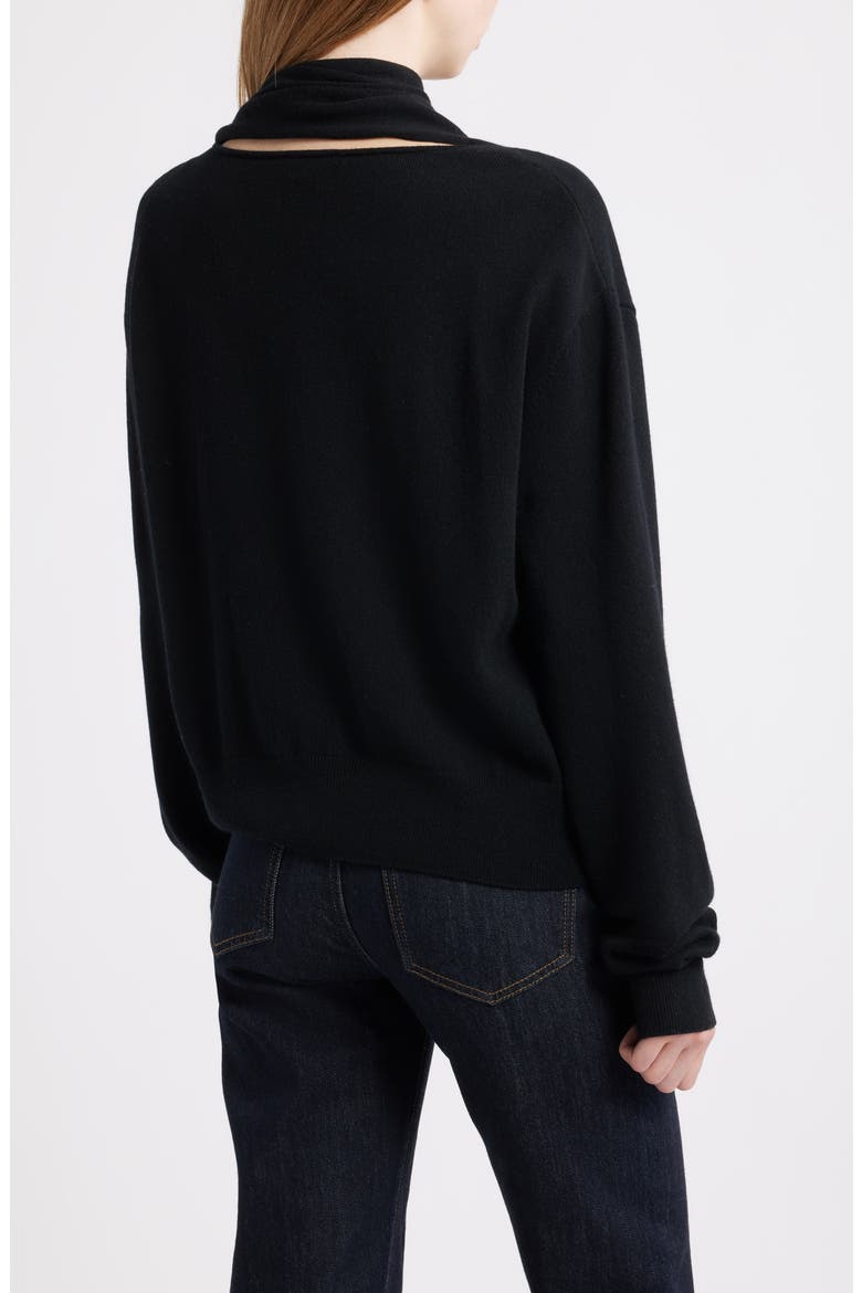 Cortina Scarf Neck Wool & Cashmere Sweater, Alternate, color, BLACK