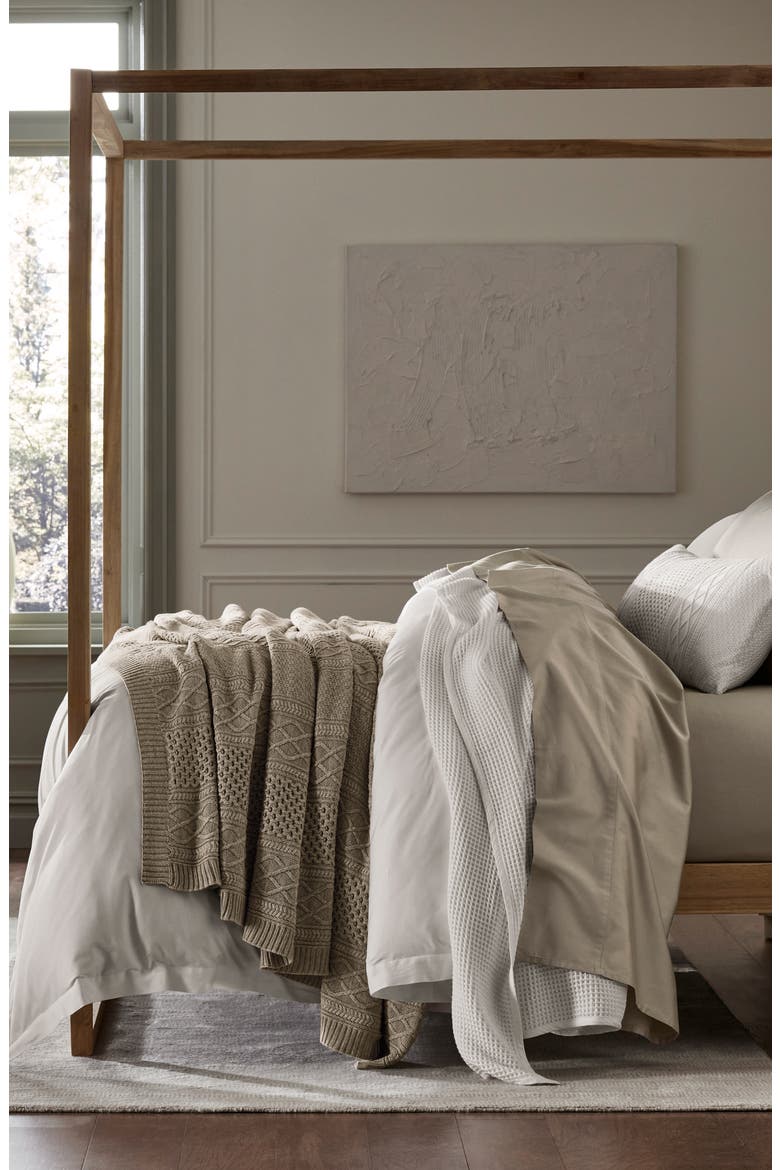 Percale Hemmed Sheet Set, Alternate, color, OAK