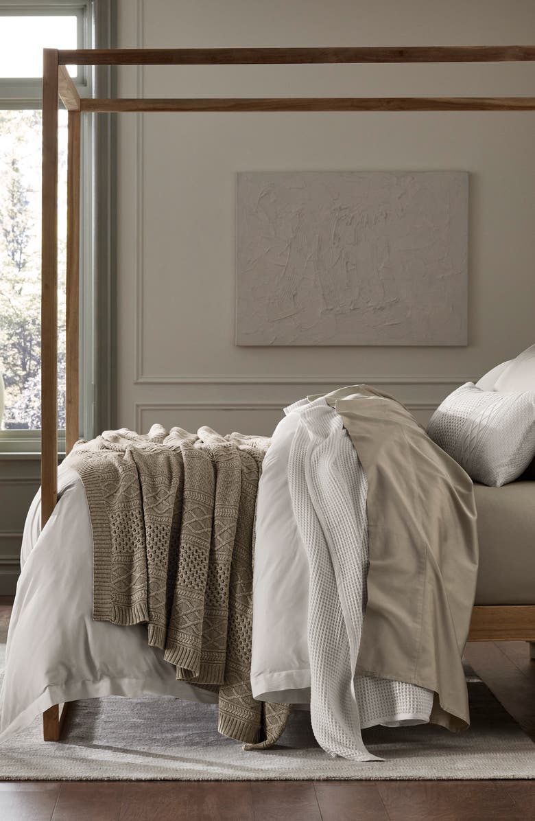 Boll & Branch Percale Hemmed Sheet Set, Alternate, color, Oak