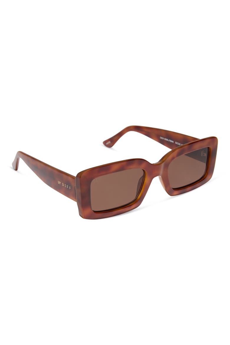 Katie 52mm Gradient Rectangle Sunglasses, Alternate, color, MAPLE TORTOISE