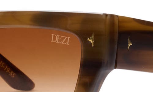Dezi Switch 55mm Gradient Rectangular Cat Eye Sunglasses In Switch Half And Half Tortoise