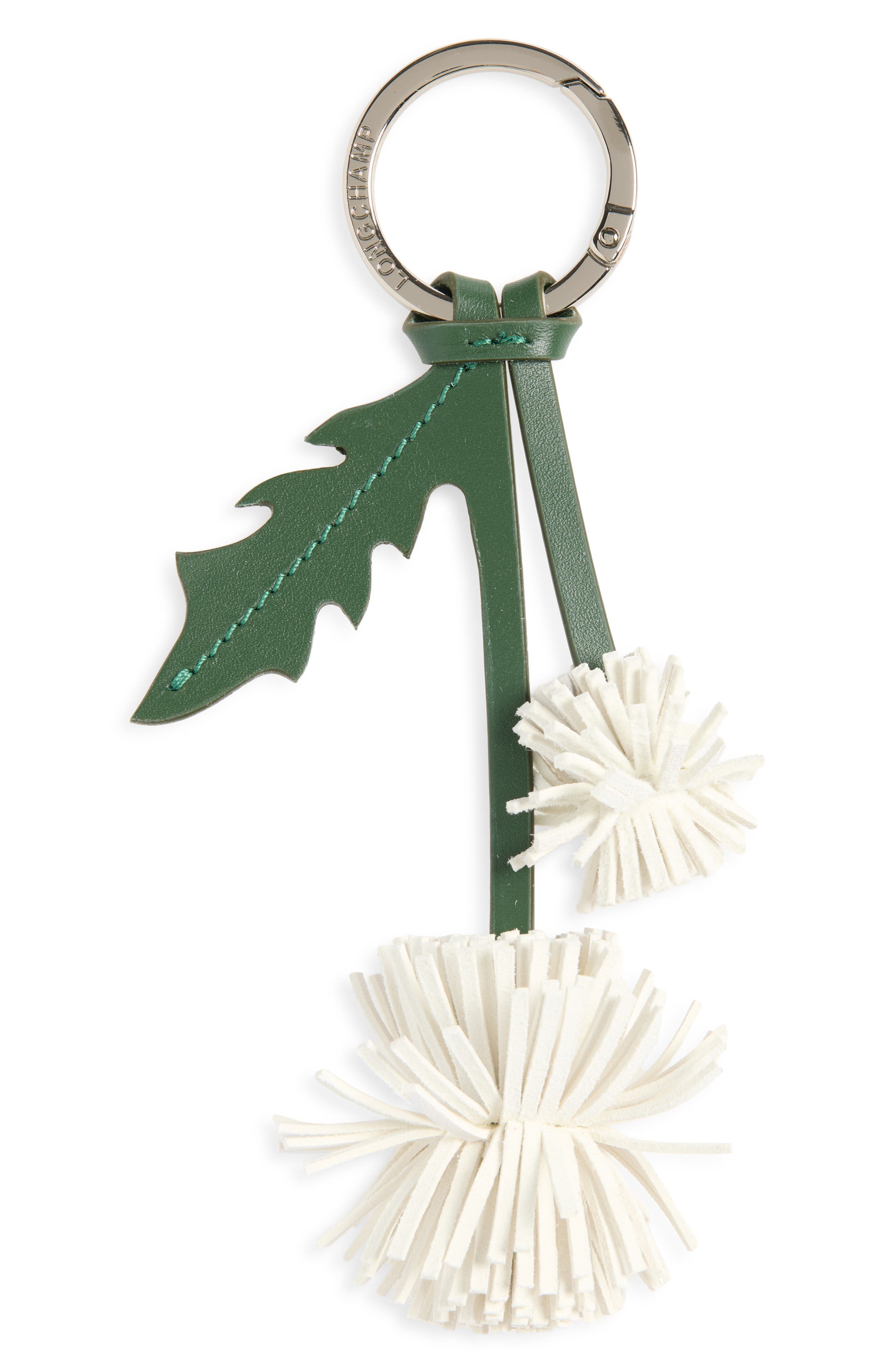 Longchamp Dandelion Key Ring, Main, color, White