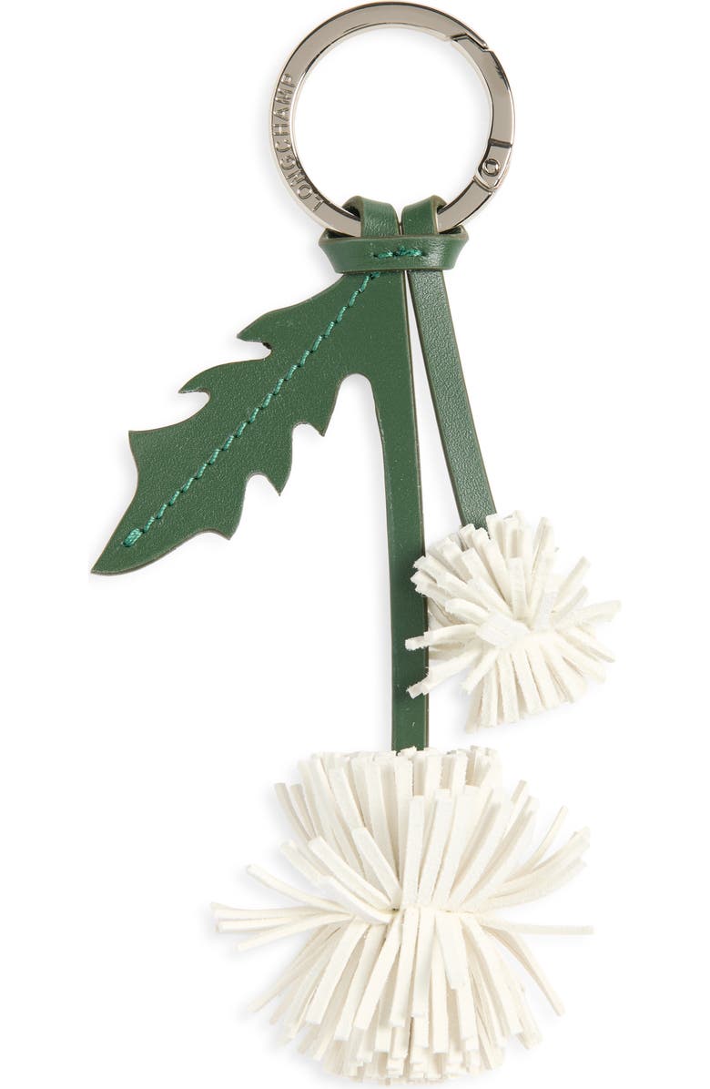 Longchamp Dandelion Key Ring, Main, color, White