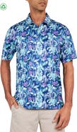 CONSTRUCT Regular Fit Exotic Bird Print Recycled Performance Golf Polo