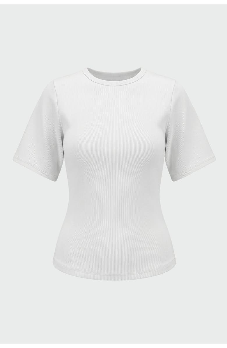 Modern Citizen Reanne Ribbed Sculpted Crew-Neck Tee, Alternate, color, White