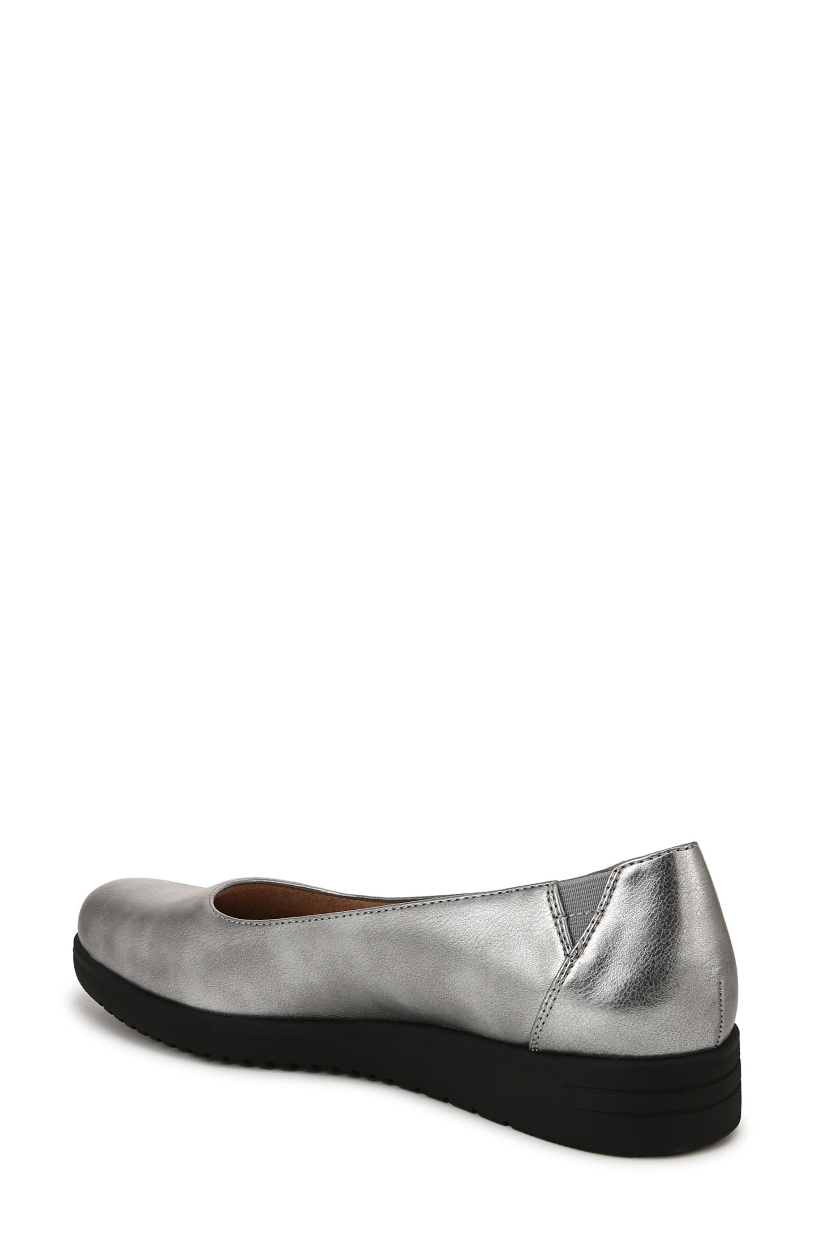 SOUL NATURALIZER Idea Ballet Wedge Slip-On Flat - Wide Width Available, Alternate, color, Pewter Faux Leather