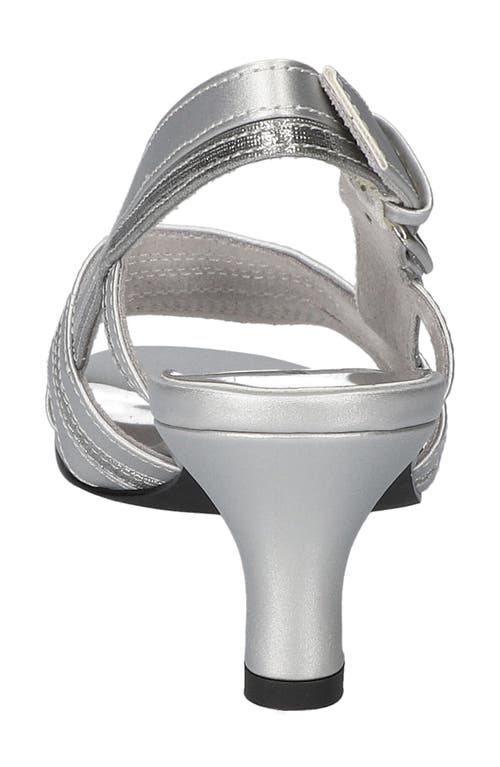 Easy Street Meghan Slingback Sandal In Silver Satin