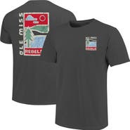 IMAGE ONE Men's  Graphite Ole Miss Rebels Comfort Colors Minimal Vista Distressed Graphics T-Shirt