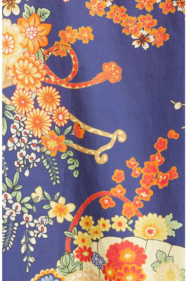 Blooming Short Sleeve Button-Up Shirt, Alternate, color, BLUE MULTICOLOR