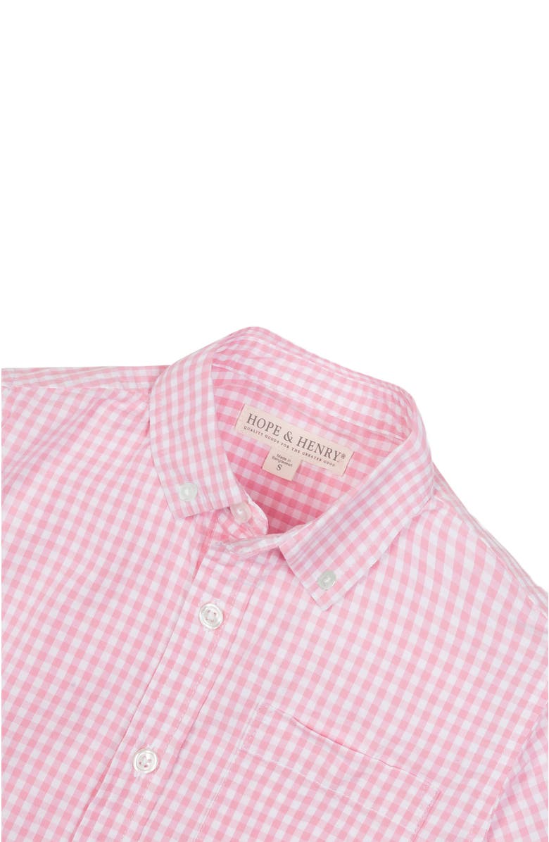 Hope & Henry Baby Boys' Organic Stretch Poplin Shirt, Infant, Alternate, color, Classic Pink Gingham