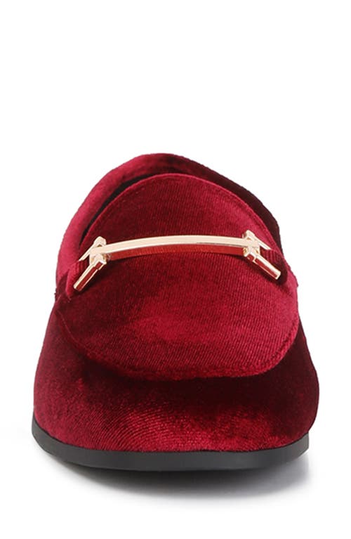 Shop London Rag Evelio Horsebit Velvet Loafer In Burgundy