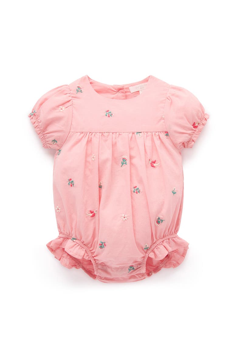 Purebaby Embroidered Floral Bodysuit, Main, color, Swallow Broderie