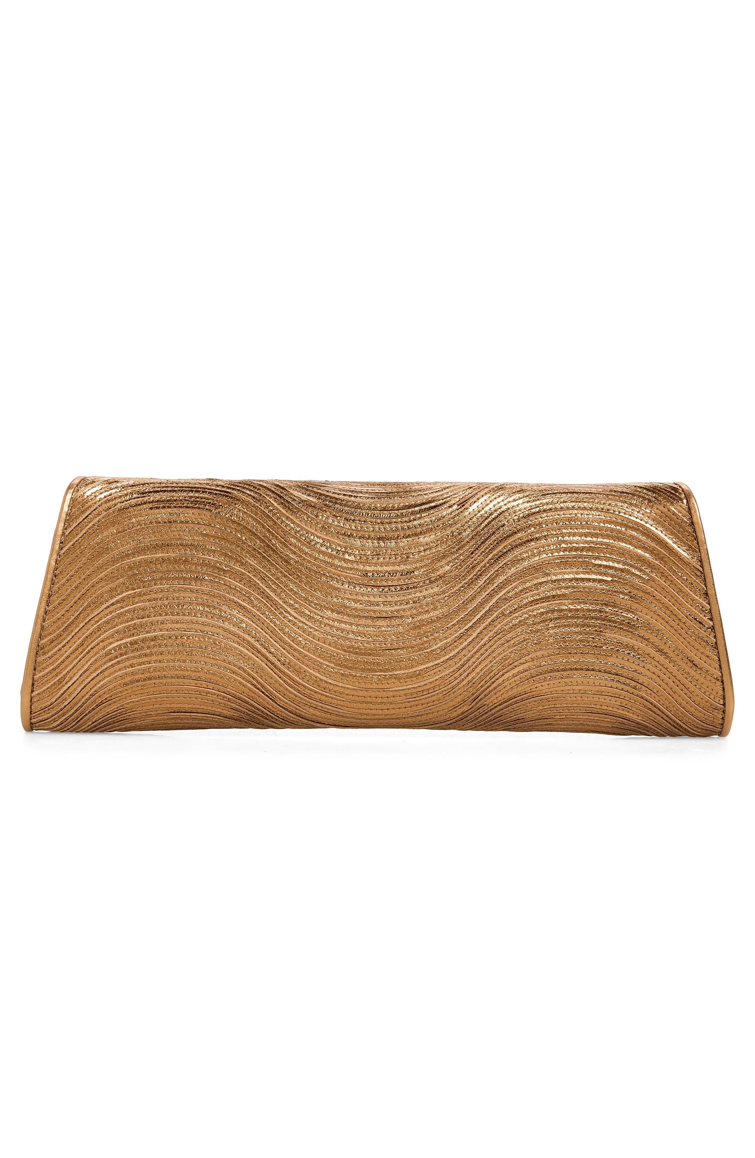 Anouk Leather East/West Clutch, Alternate, color, BRONCEGOLD