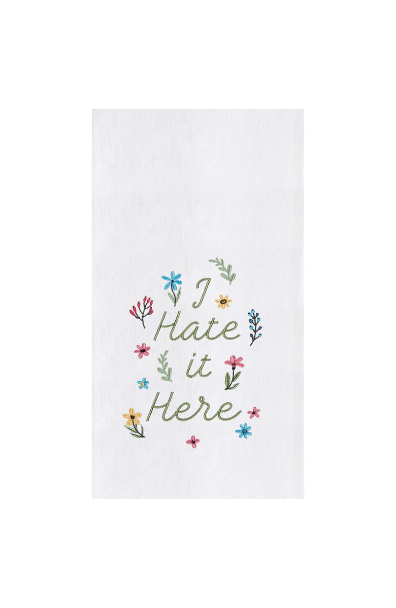 C&F Home Hate It Here Kitchen and Bathroom Embroidered Hand Towel, Main, color, Green