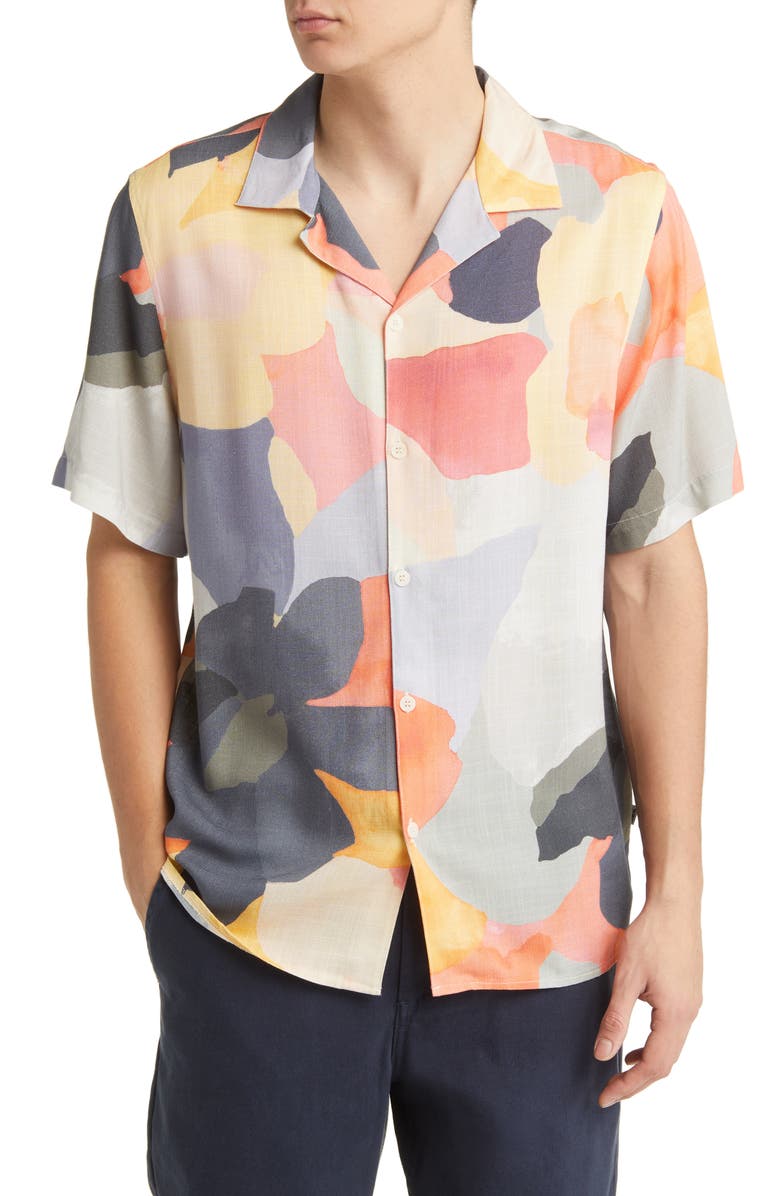 Wax London Didcot Print Bowling Shirt, Main, color, 