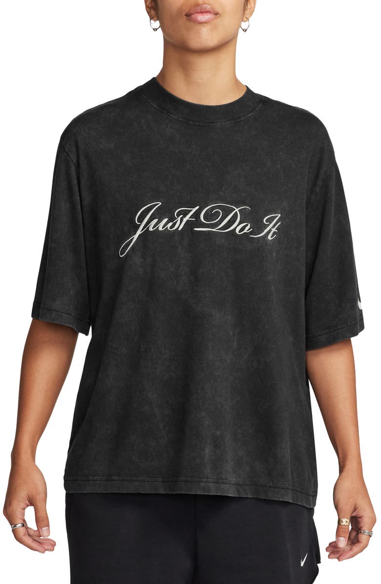Nike Just Do It Boxy Embroidered T-Shirt, Main, color,
